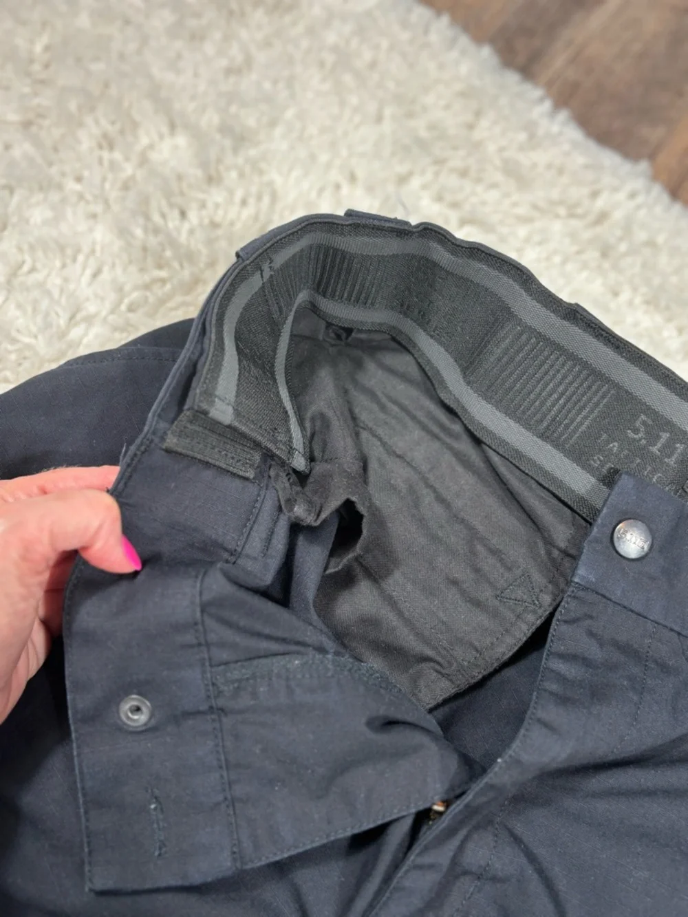 5.11 Tactical Men’s Black Cargo Pants Size 34 Adjustable Stretch Waist